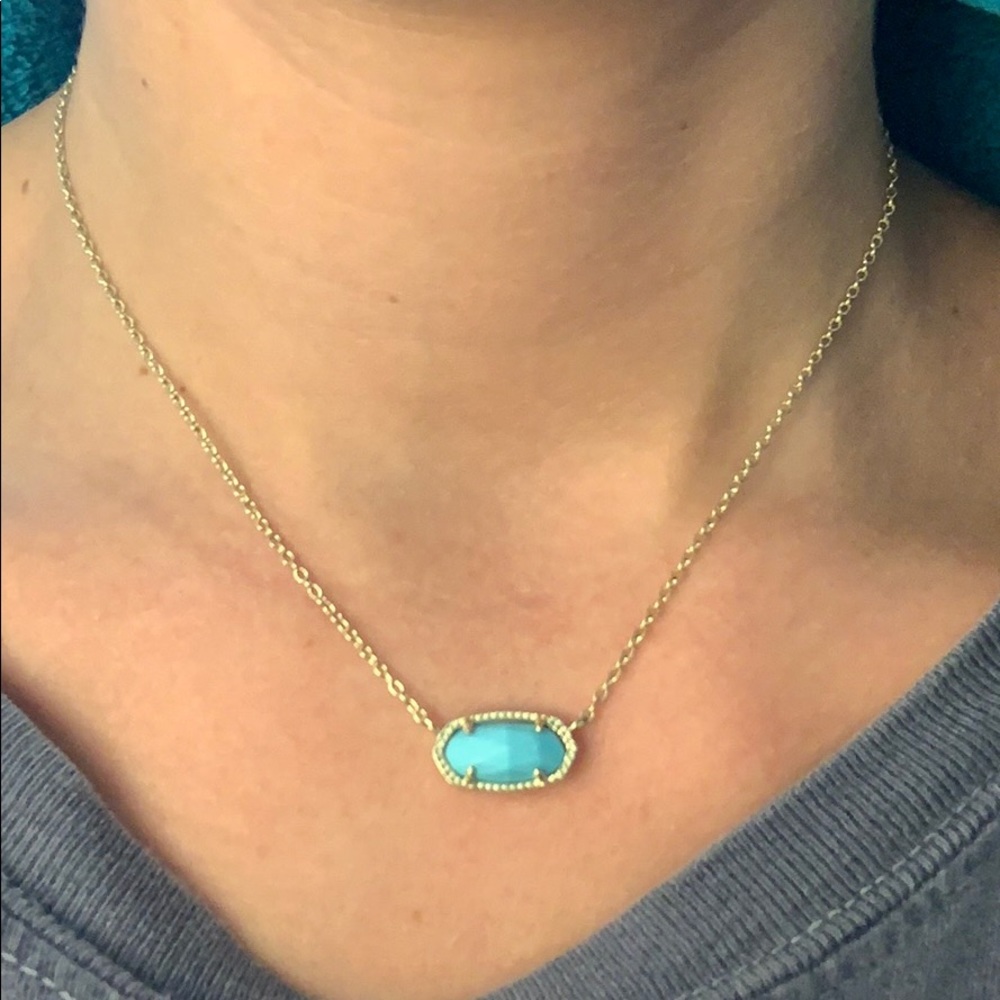 Kendra Scott gold turquoise necklace